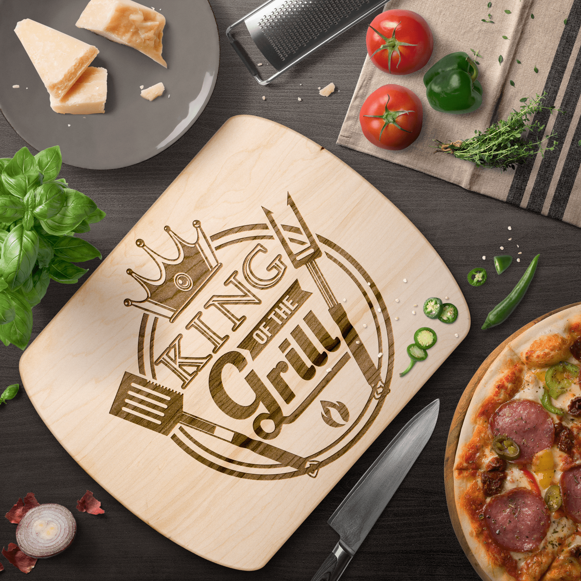 King of the Grill Oval Hardwood Cutting Board - Throttle Society